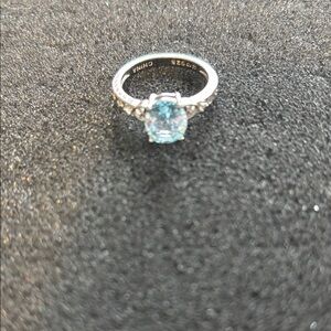 Elegant Silver Ring with Blue Gemstone